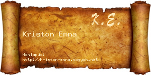 Kriston Enna névjegykártya